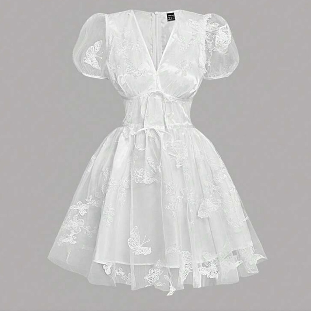 Elegant White Lace Dress